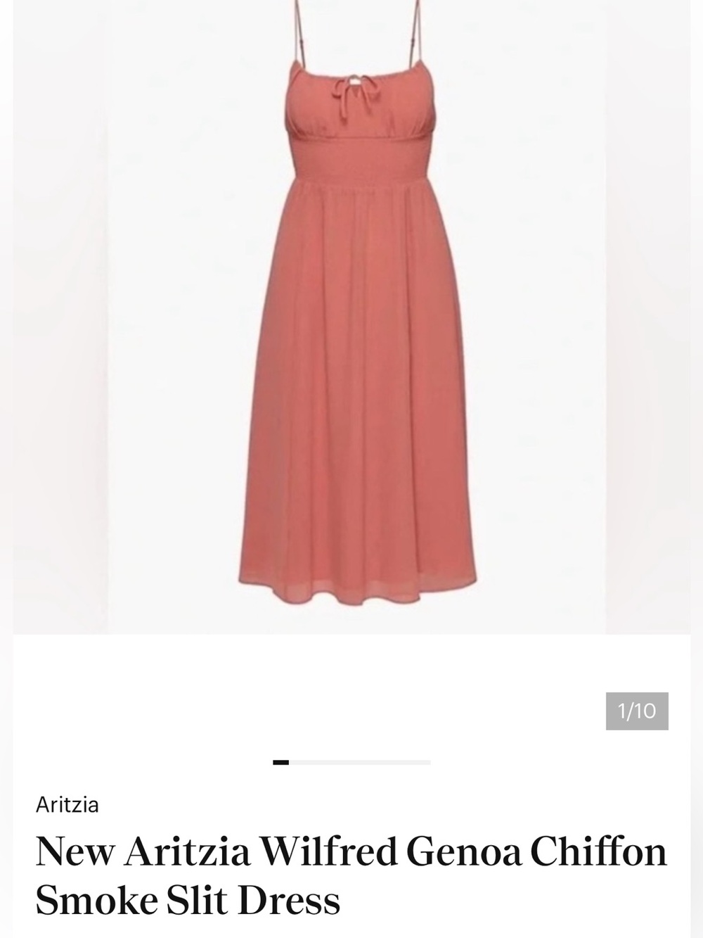 Aritzia Wilfred Genoa Midi Dress in Coral